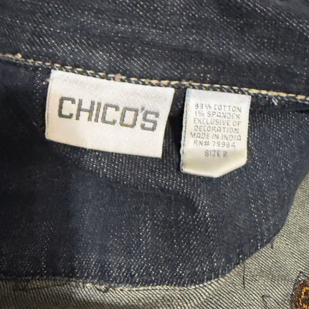 Chico’s Embroidered Denim Vest - Picture 7 of 9